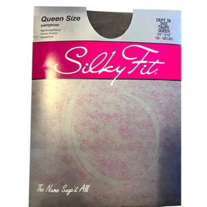Silky Fit Size Queen Pantyhose Taupe 5'6"- 5'10" 160-180 Lb Sandalfoot New